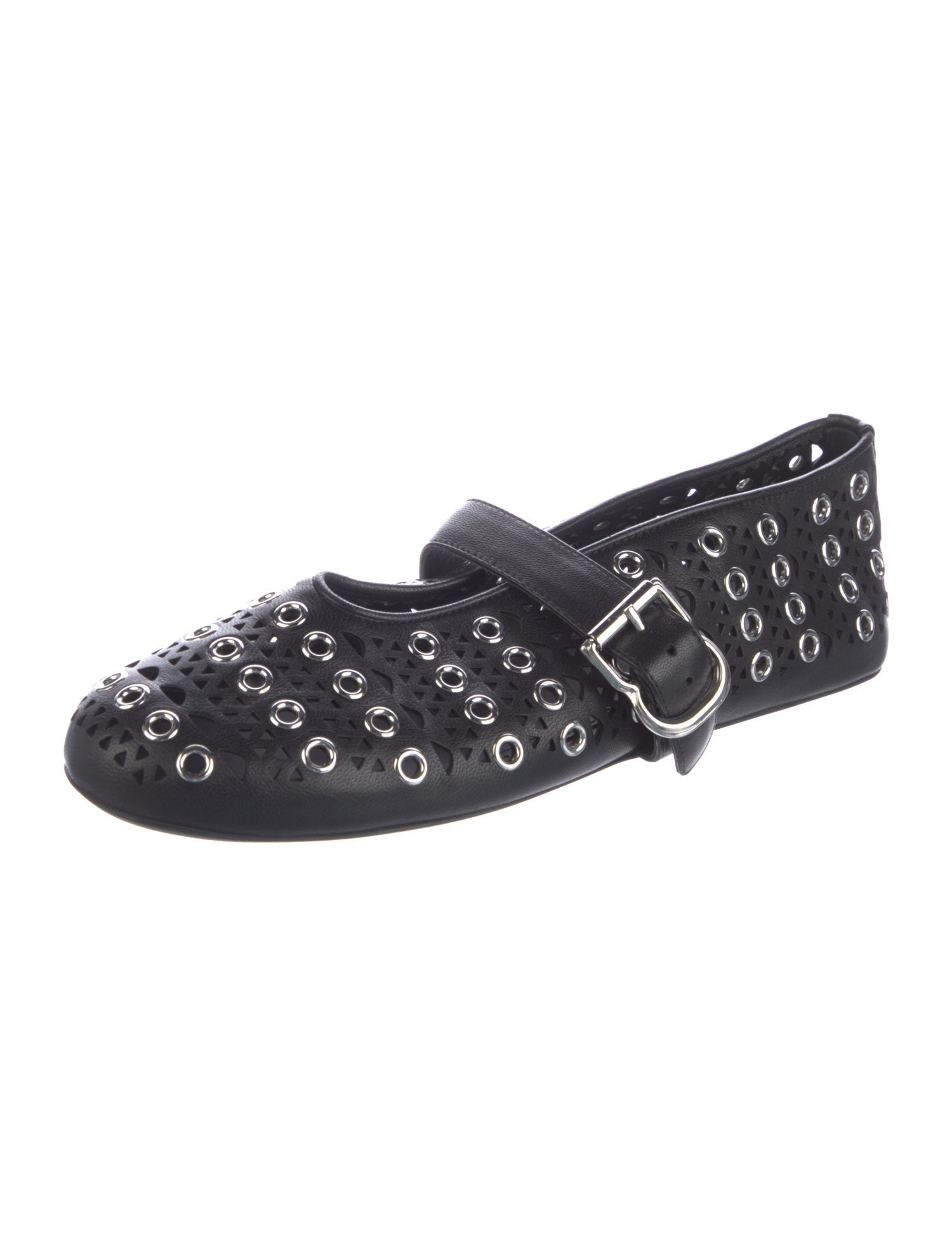 Alaïa Leather Mary Jane Flats