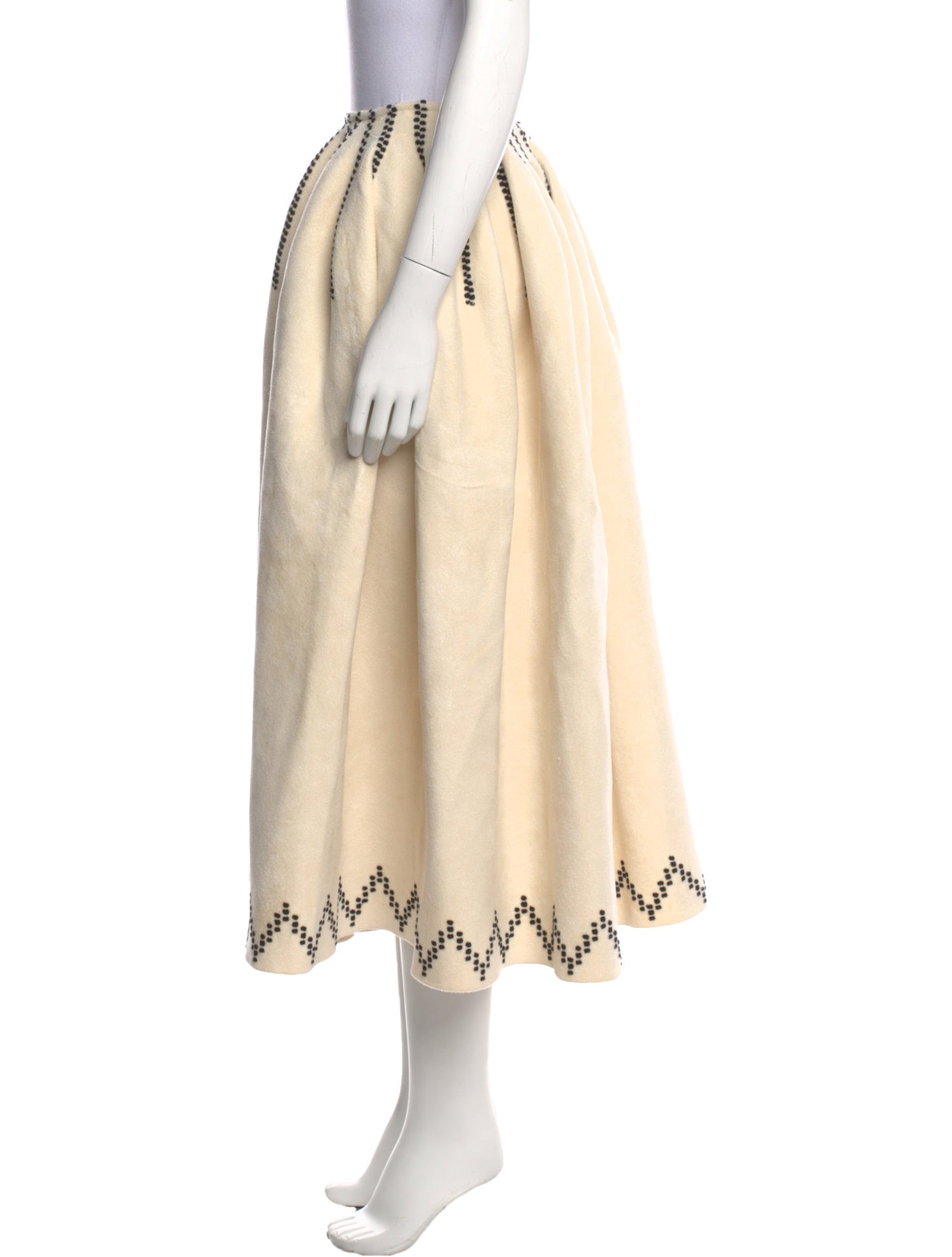 Alaïa Wool Midi Length Skirt