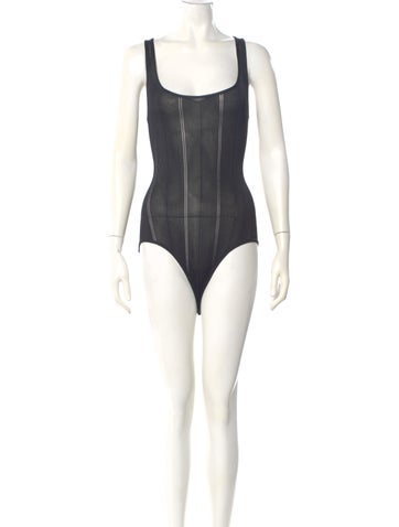 Pre-owned Alaïa Vintage Late 1980's - Early 1990's Bodysuit In Black