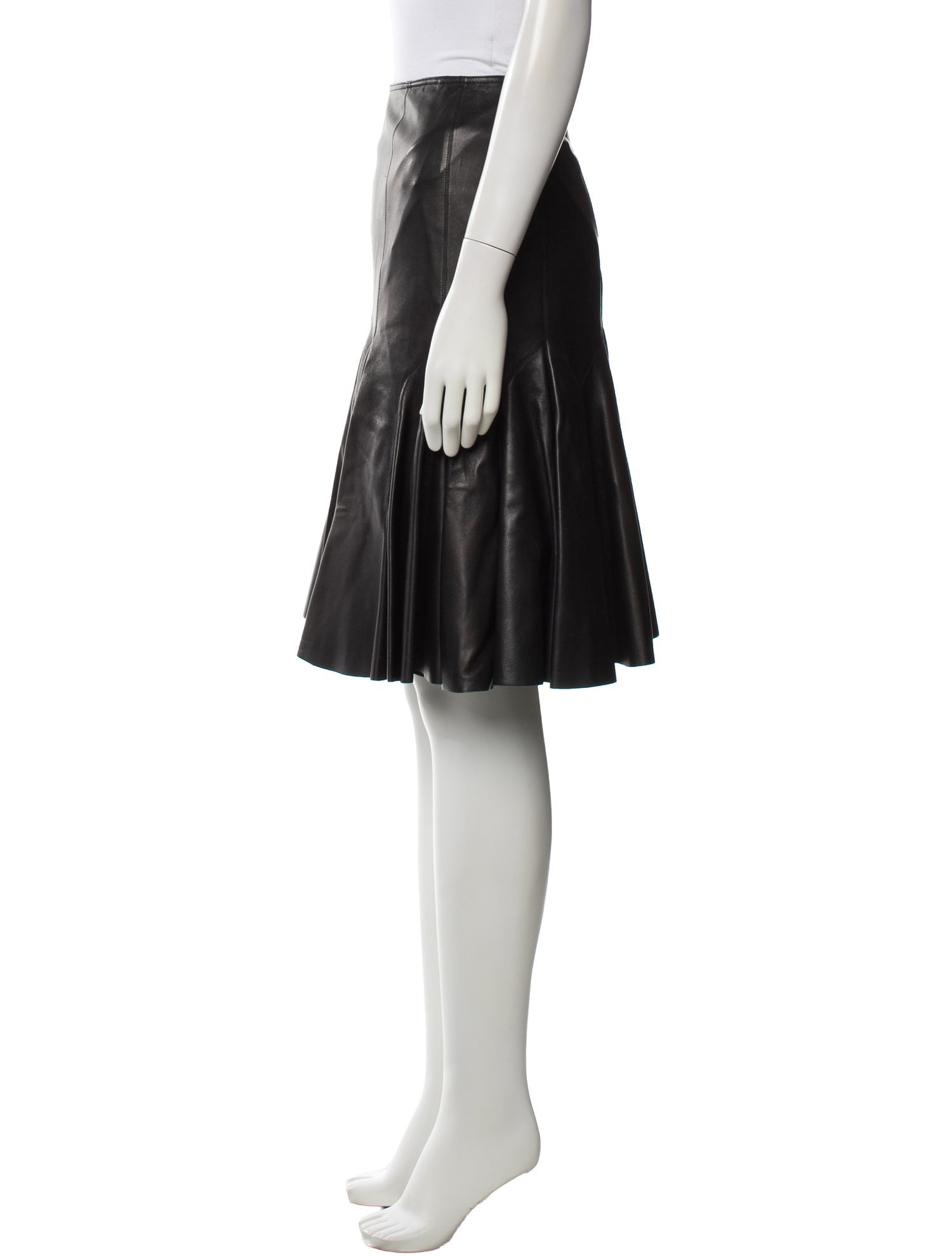Alaïa Leather Knee-Length Skirt