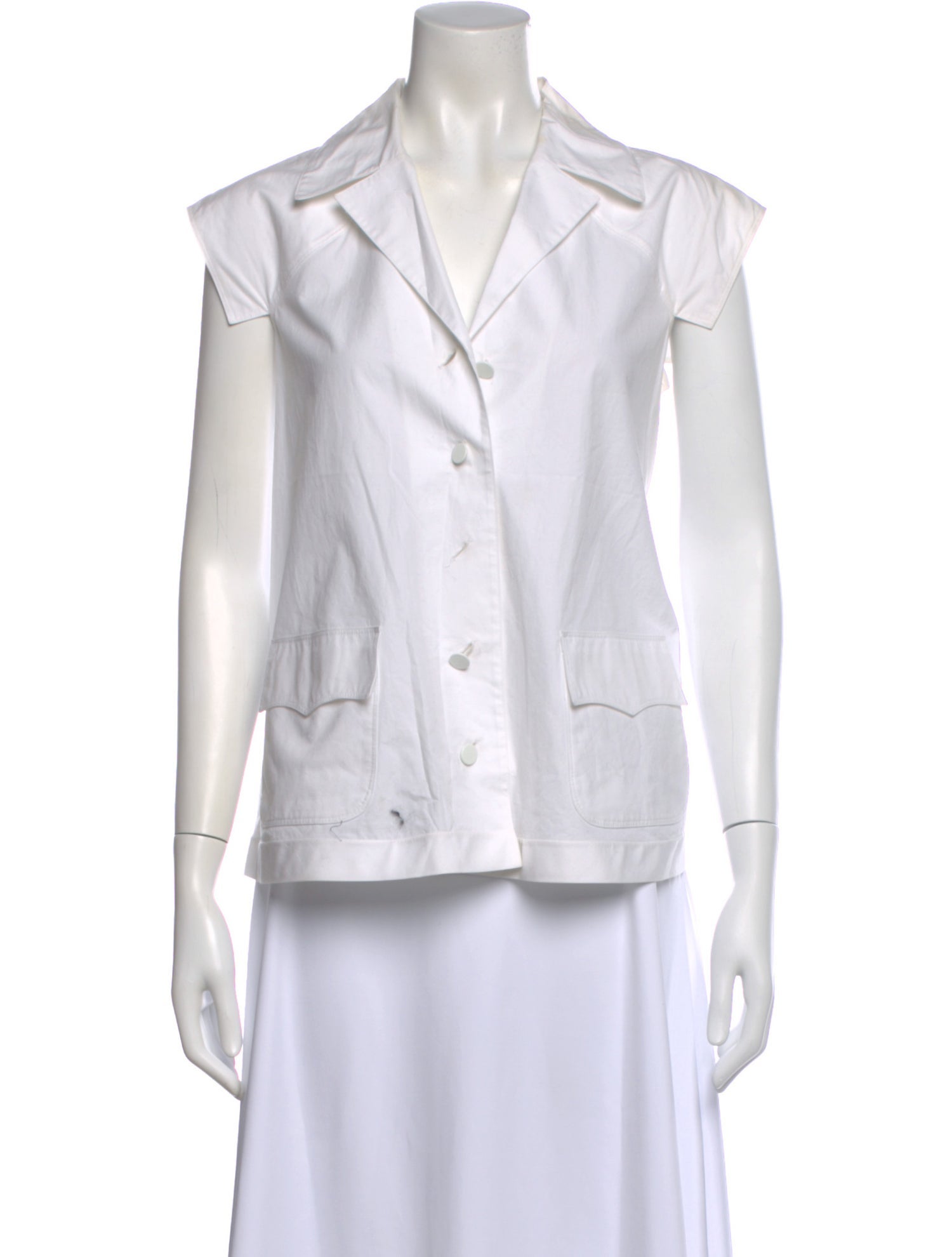 Alaïa Short Sleeve Button-Up Top