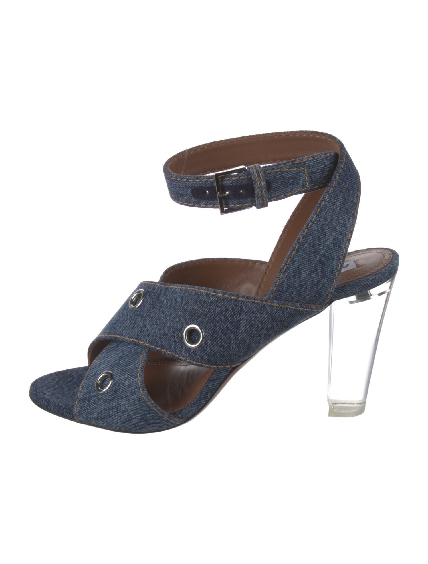Alaïa Denim Slingback Sandals