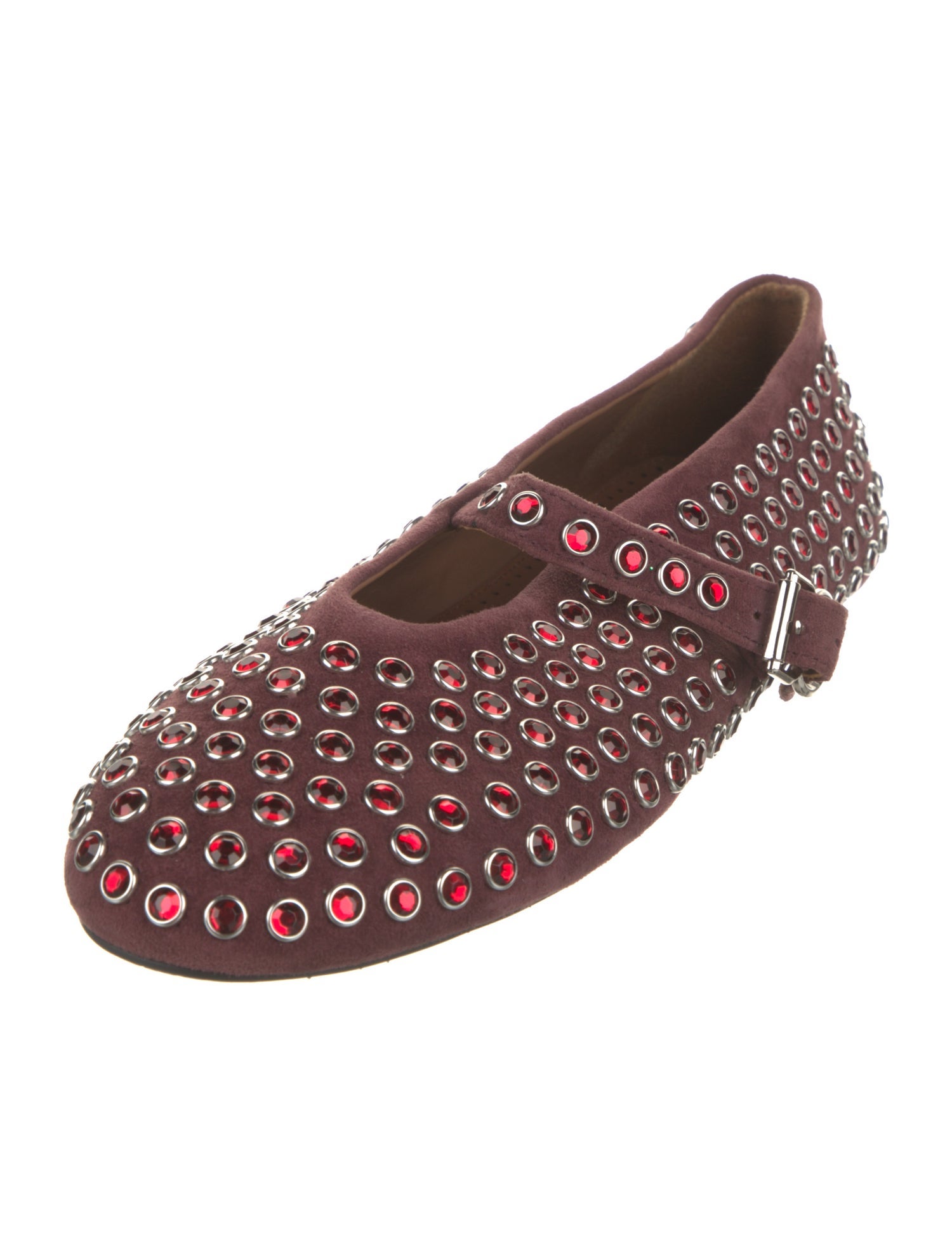 Alaïa Suede Patterned Mary Jane Flats