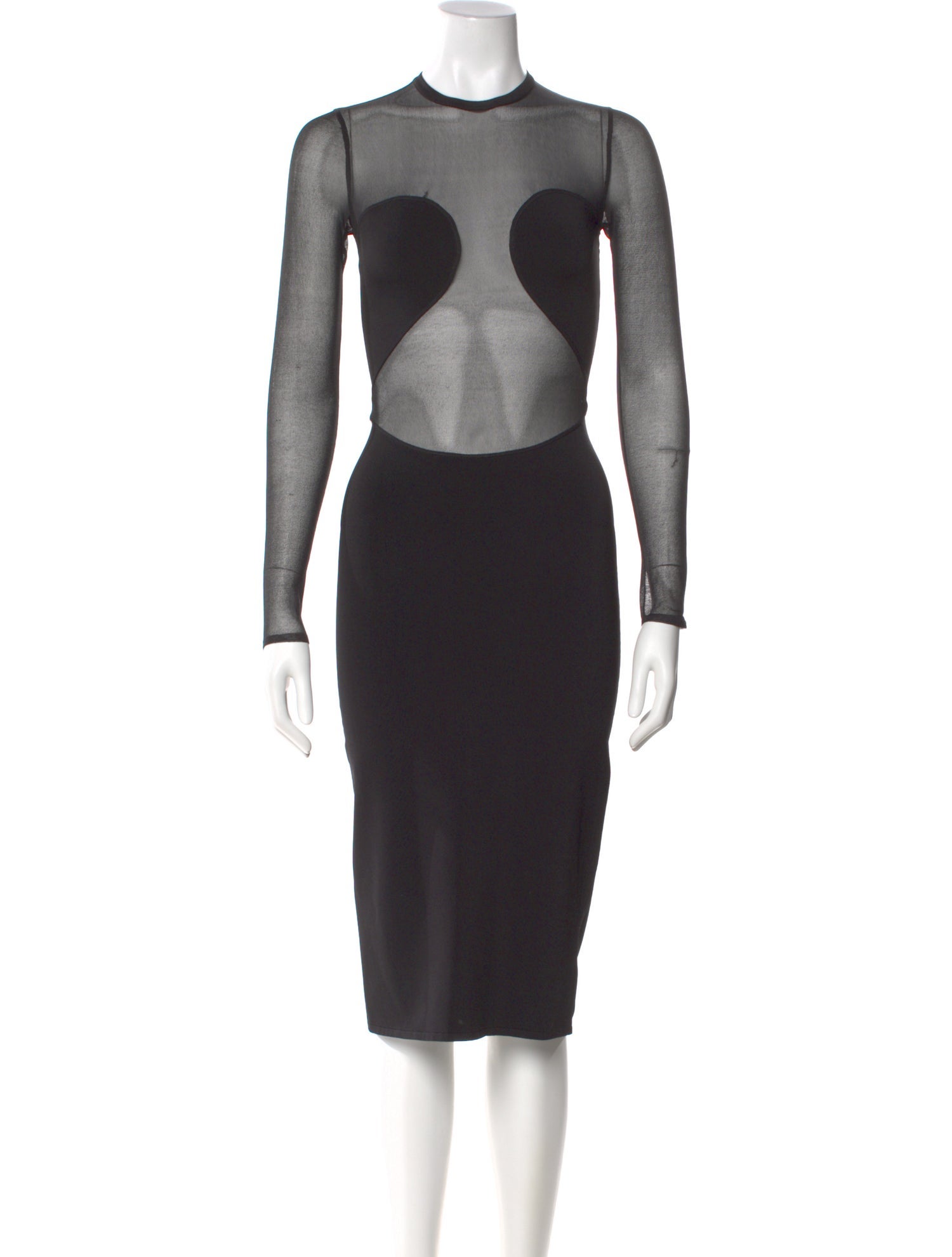 Alaïa Crew Neck Midi Length Dress