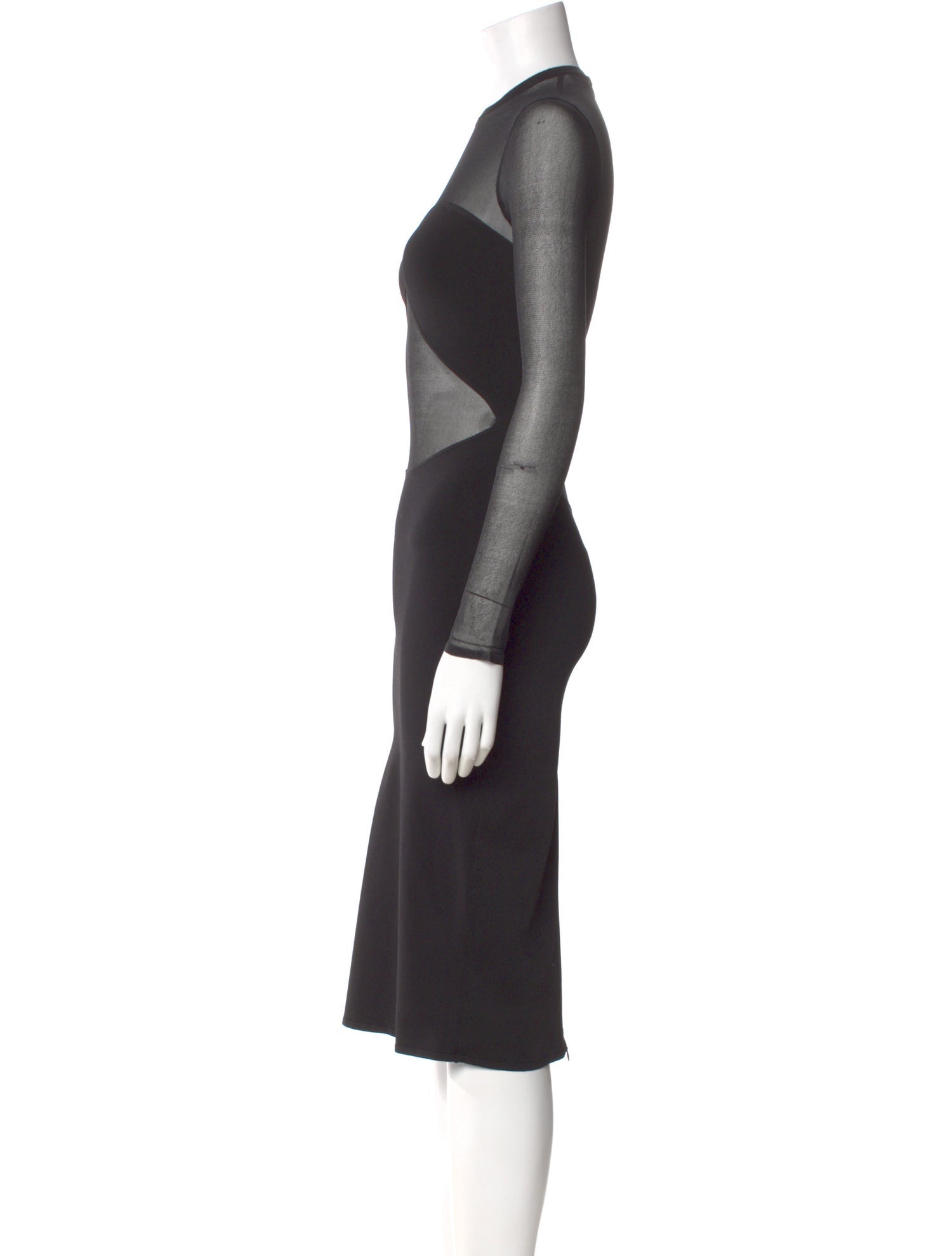 Alaïa Crew Neck Midi Length Dress