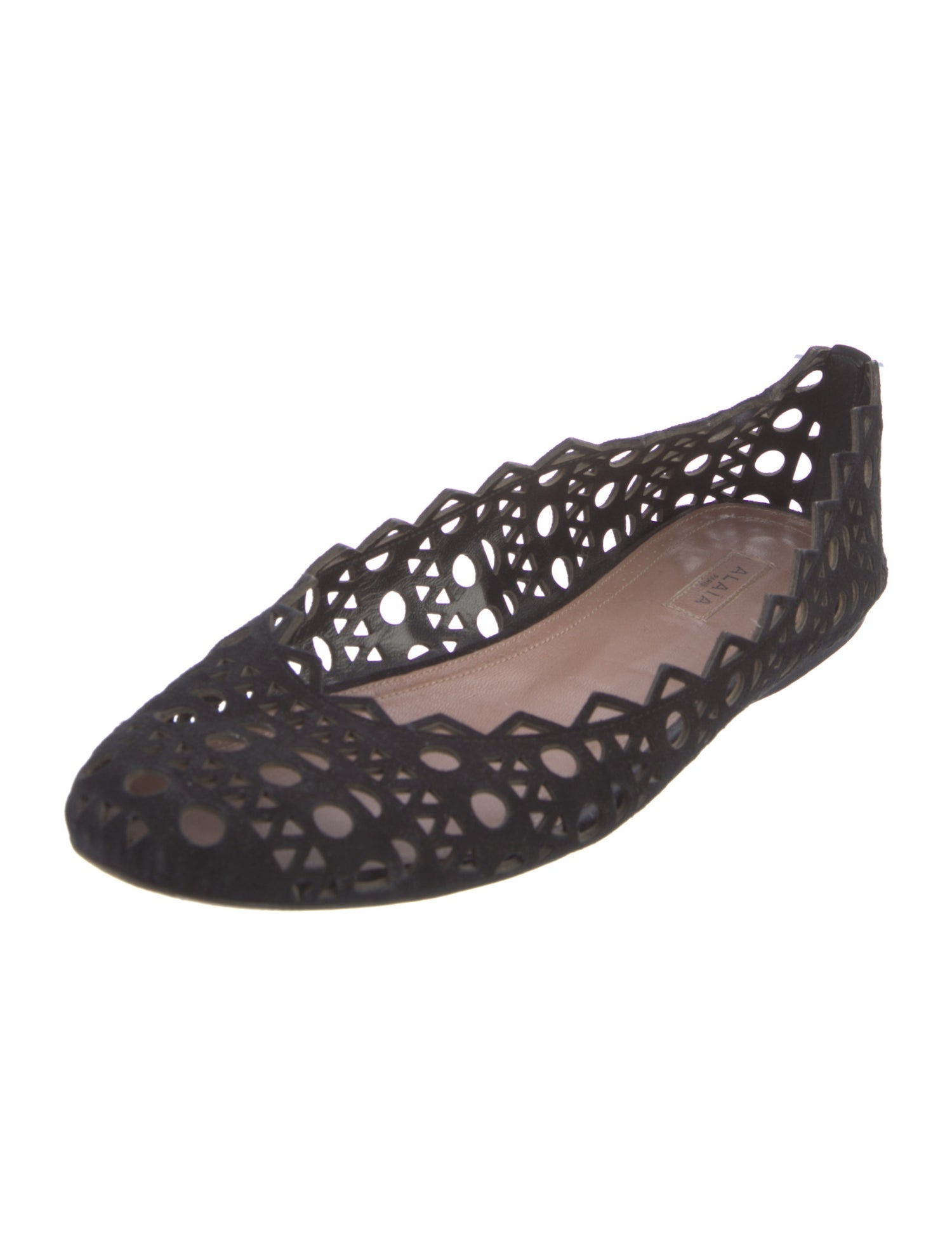 Alaïa Suede Lasercut Accents Ballet Flats