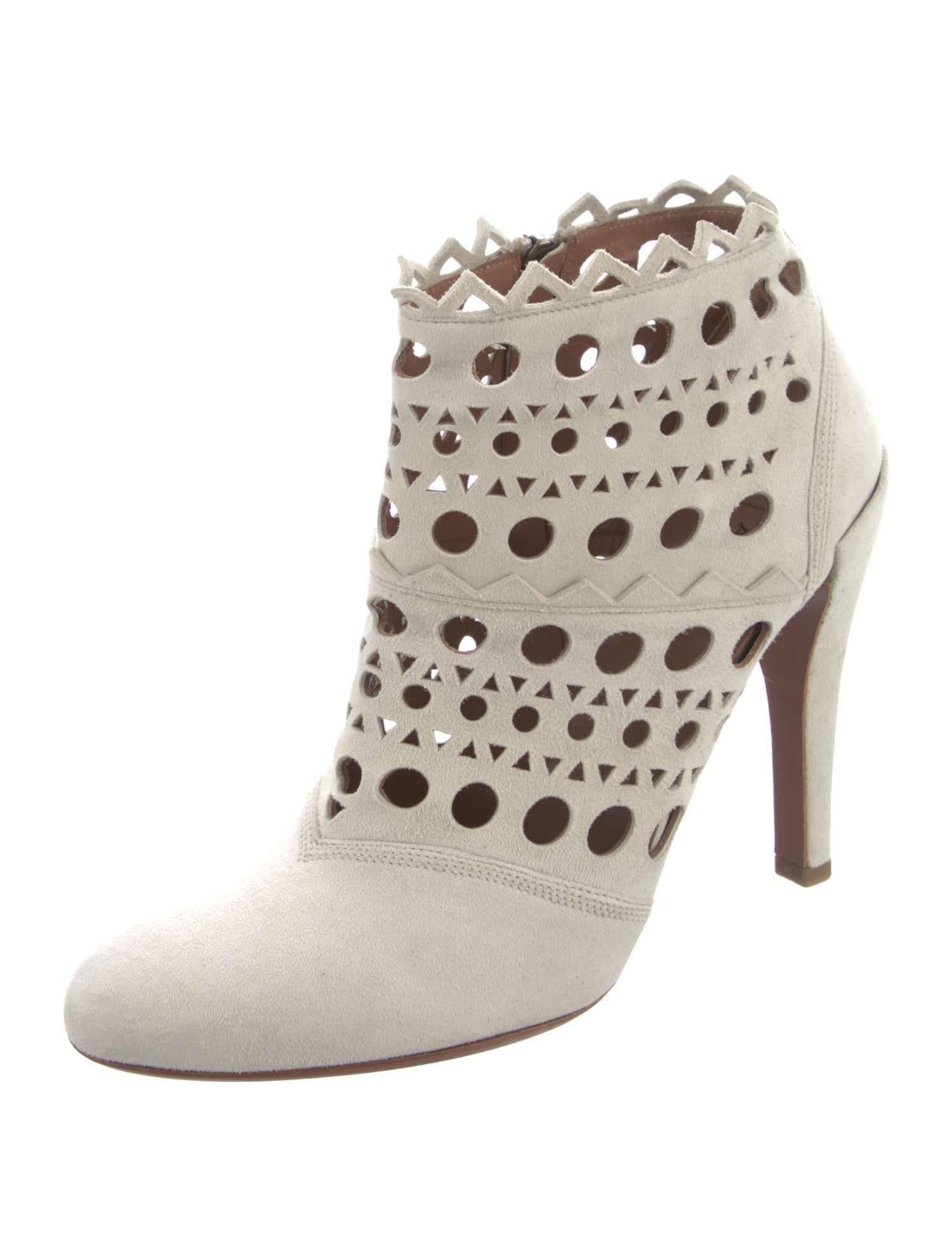 Alaïa Suede Lasercut Accents D'Orsay Pumps