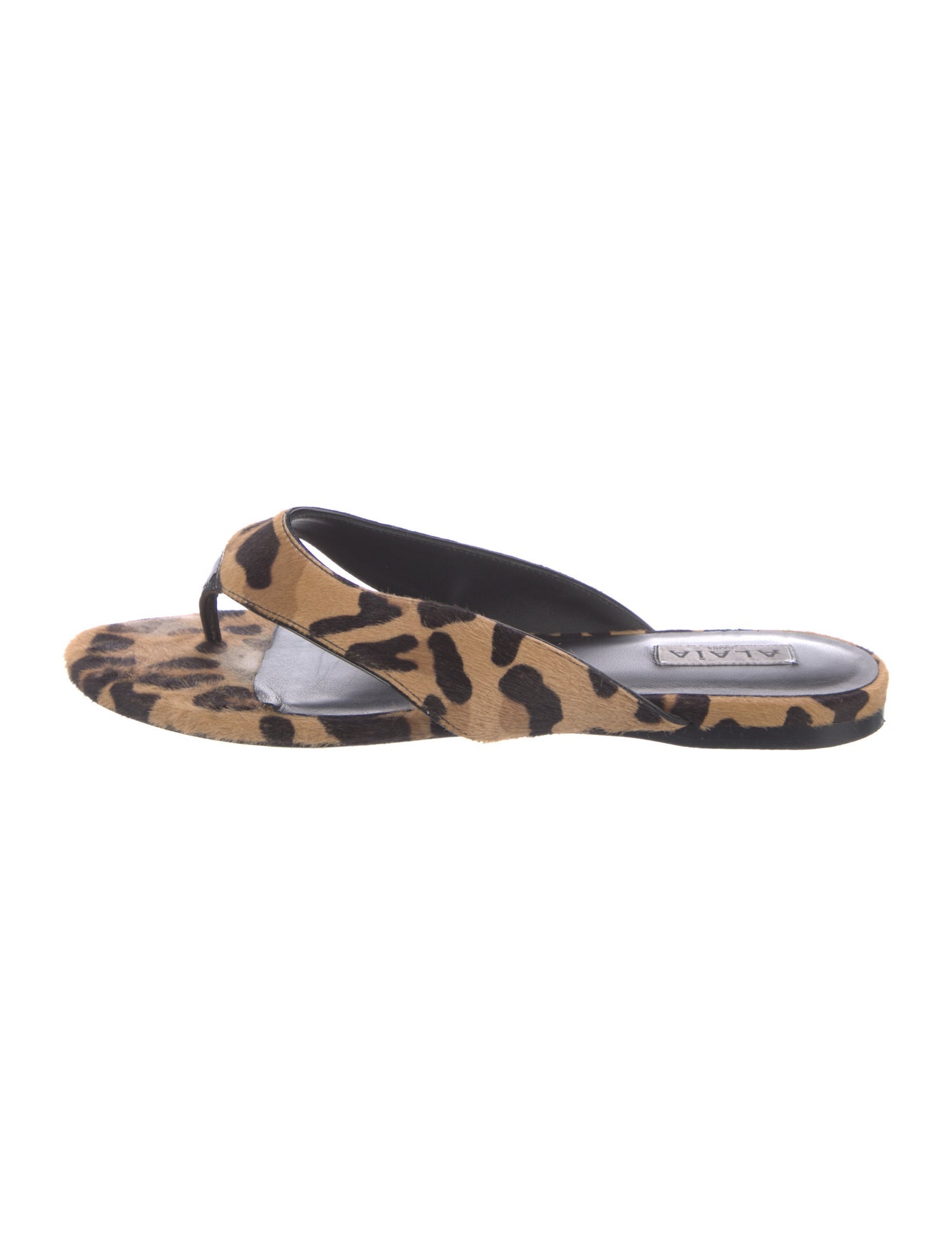 Alaïa Ponyhair Animal Print Slides