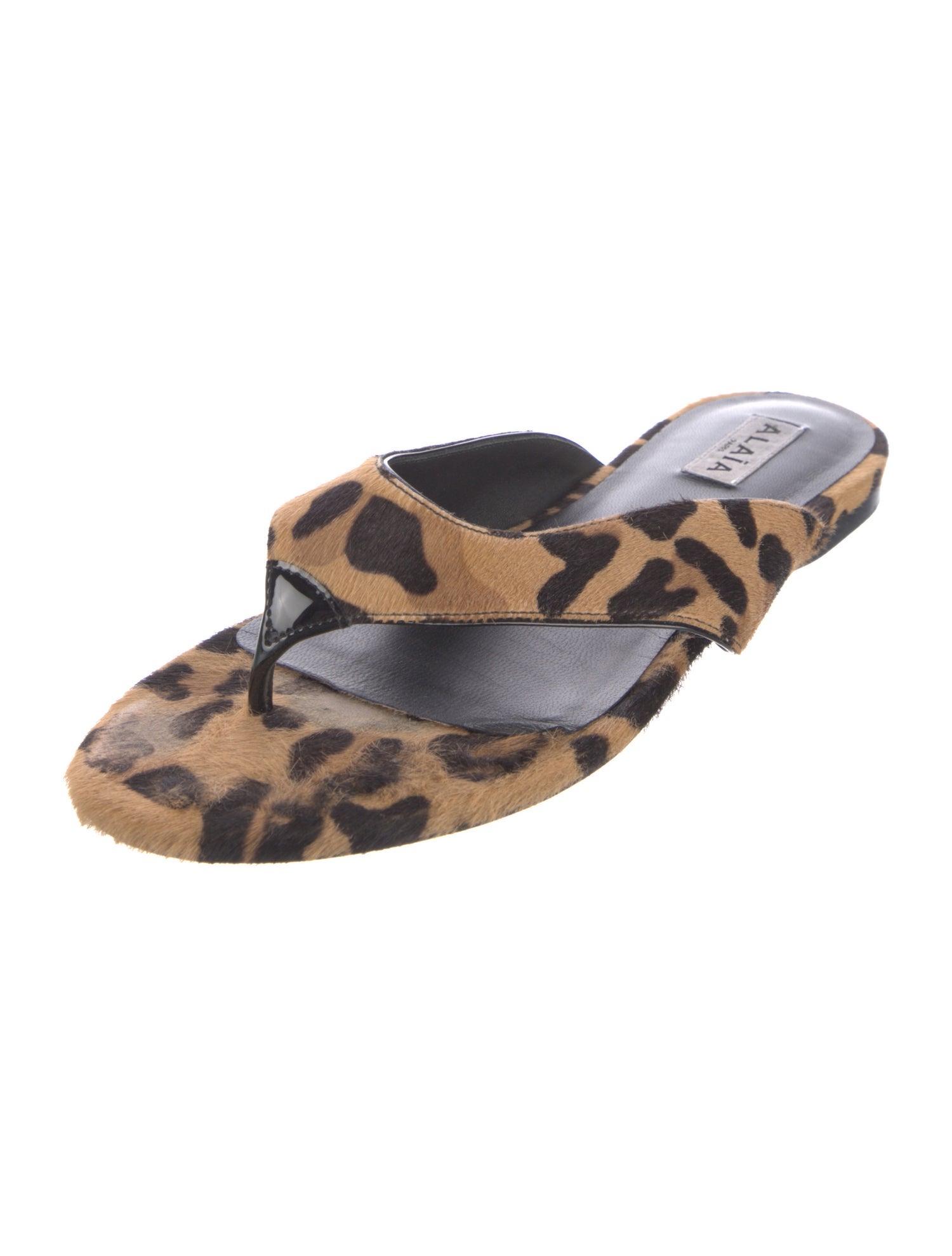 Alaïa Ponyhair Animal Print Slides