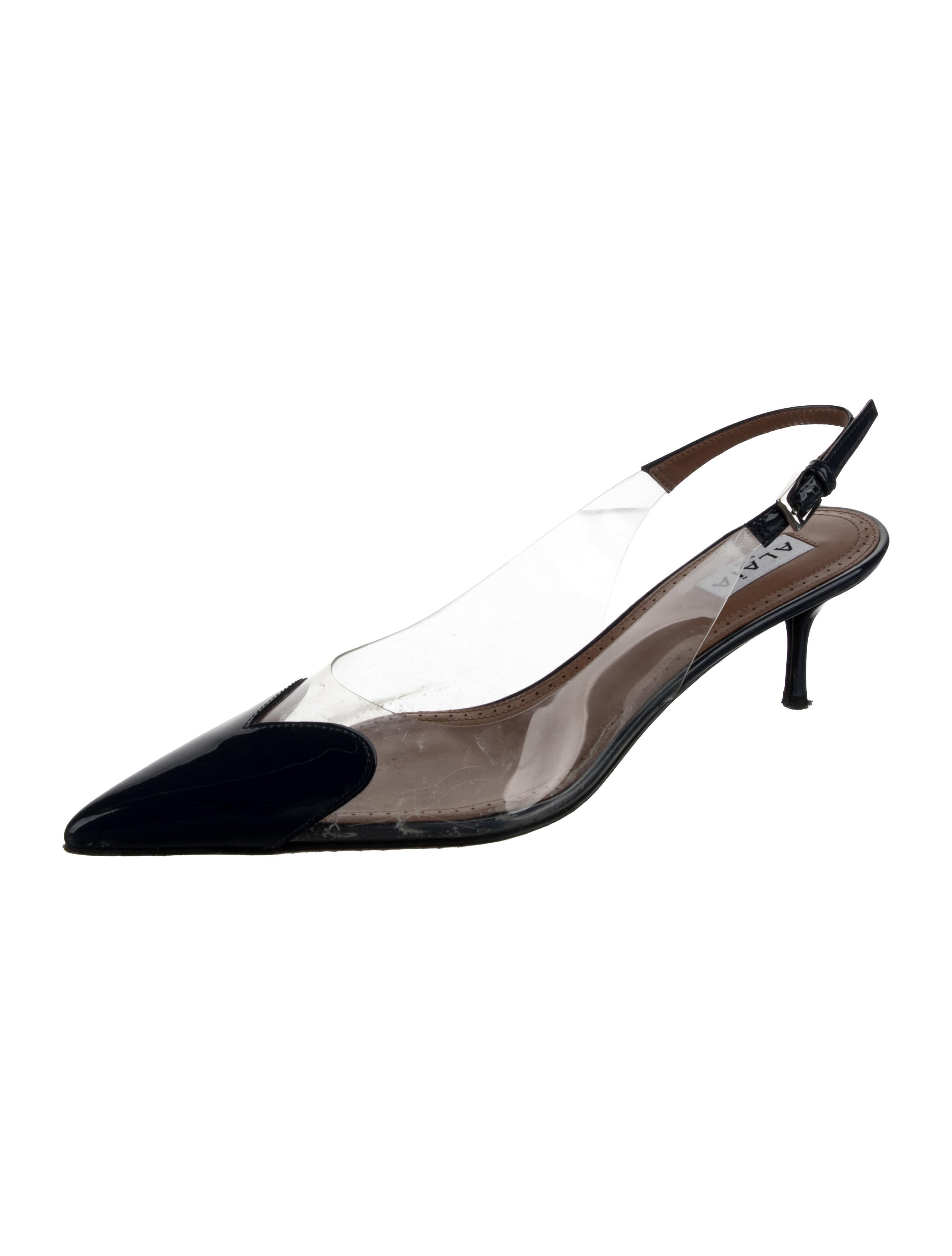 Alaïa Coeur Patent Leather Slingback Pumps