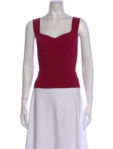 Pre-owned Alaïa Square Neckline Sleeveless Bodysuit In Pink