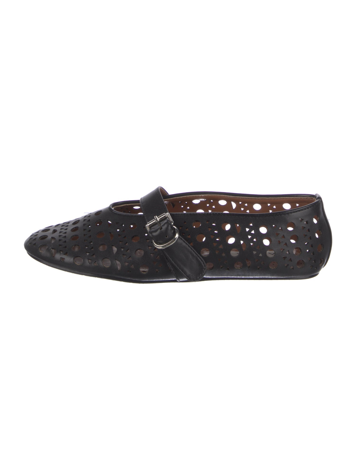 Alaïa Leather Patterned Mary Jane Flats