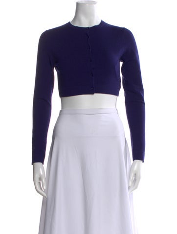Pre-owned Alaïa Wool Crew Neck Sweater In Purple