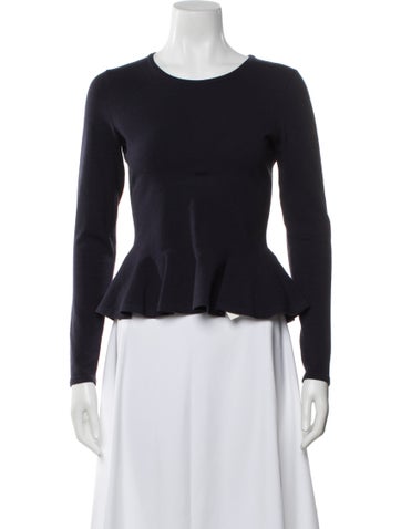 Pre-owned Alaïa Wool Crew Neck Sweater In Blue
