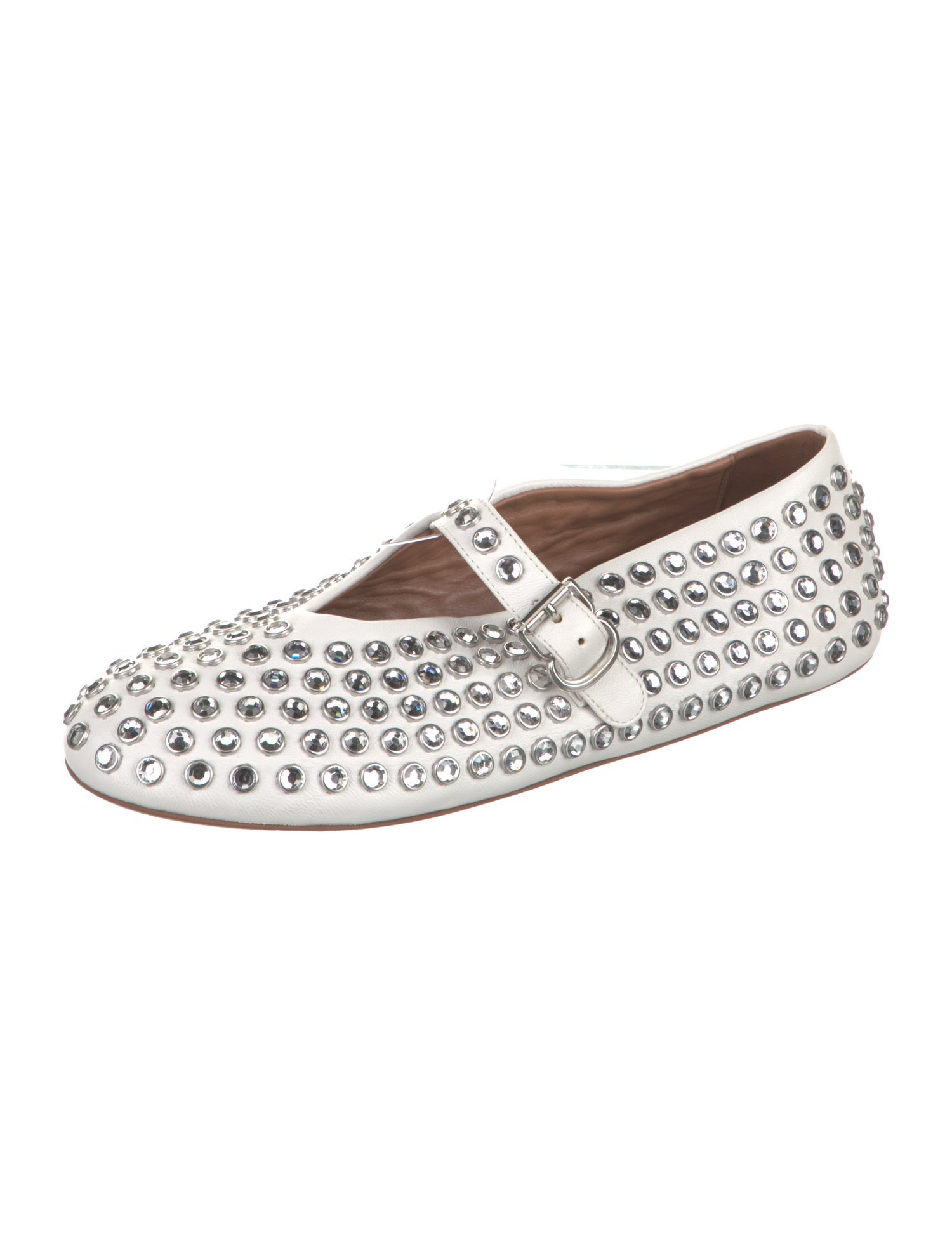 Alaïa Leather Printed Mary Jane Flats