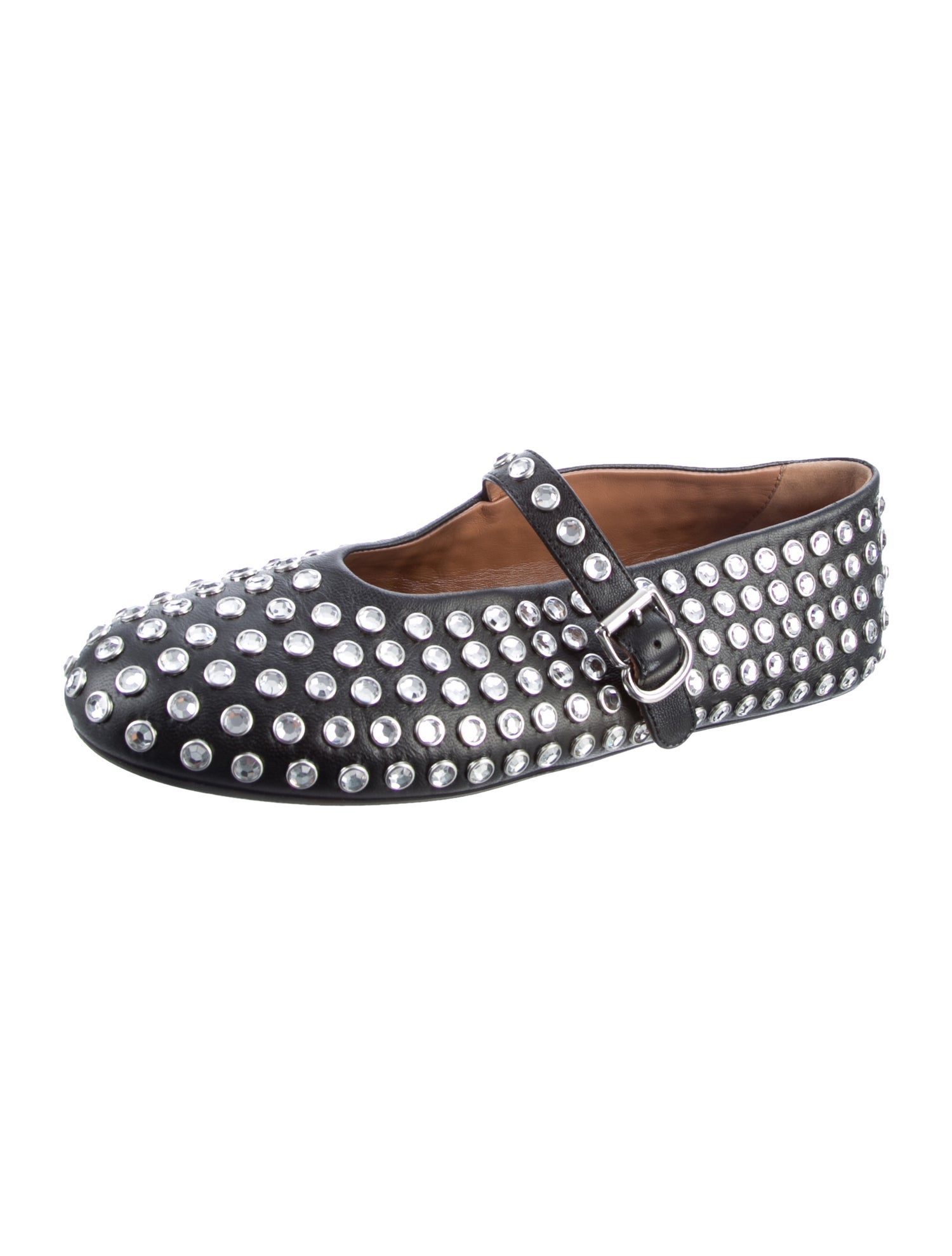 Alaïa Leather Patterned Mary Jane Flats