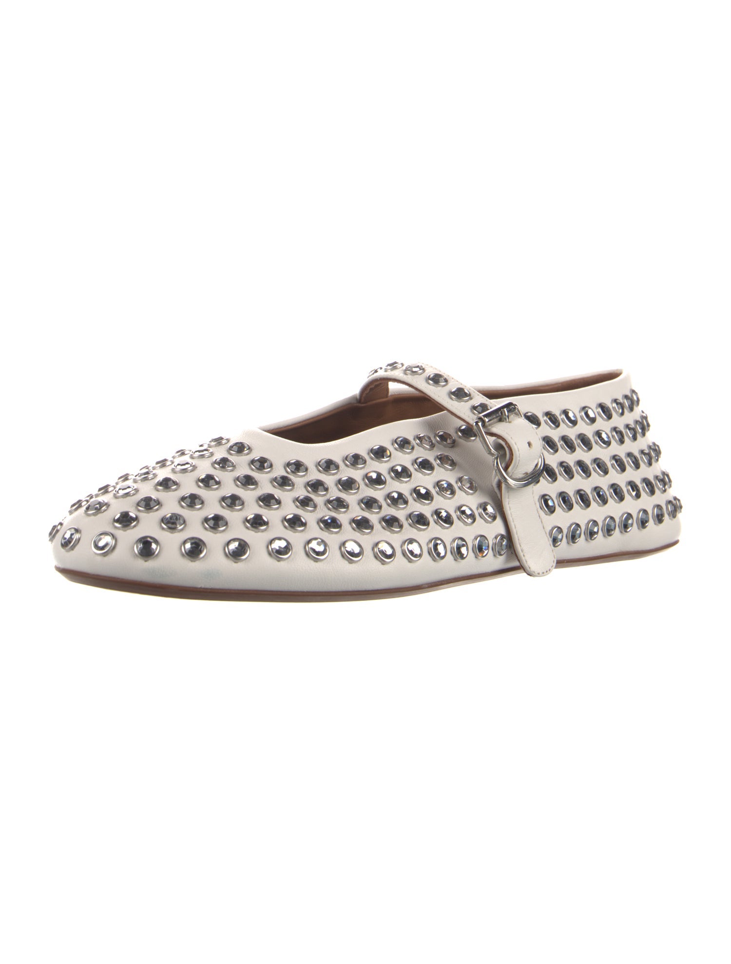 Alaïa Leather Patterned Mary Jane Flats