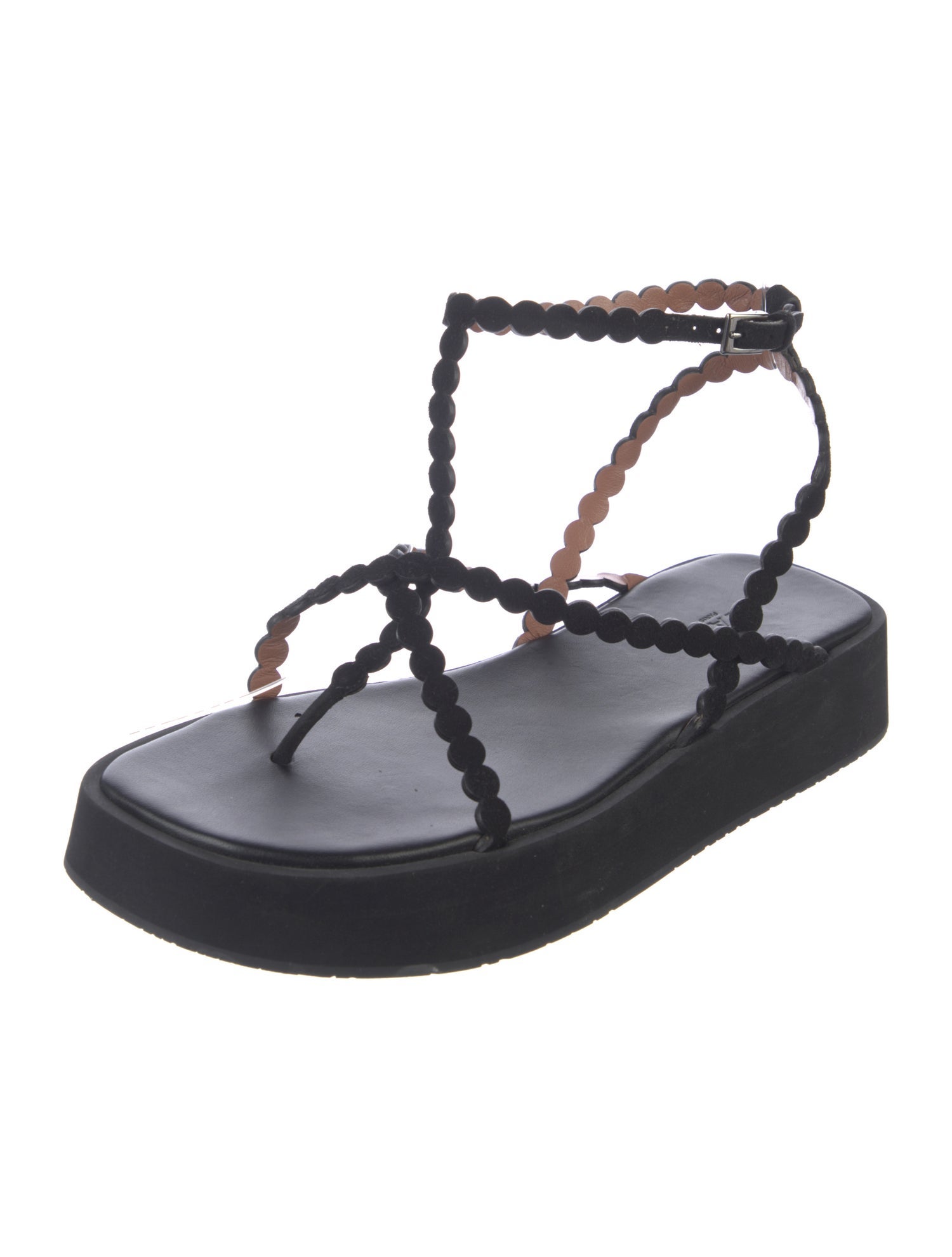 Alaïa Suede T-Strap Sandals