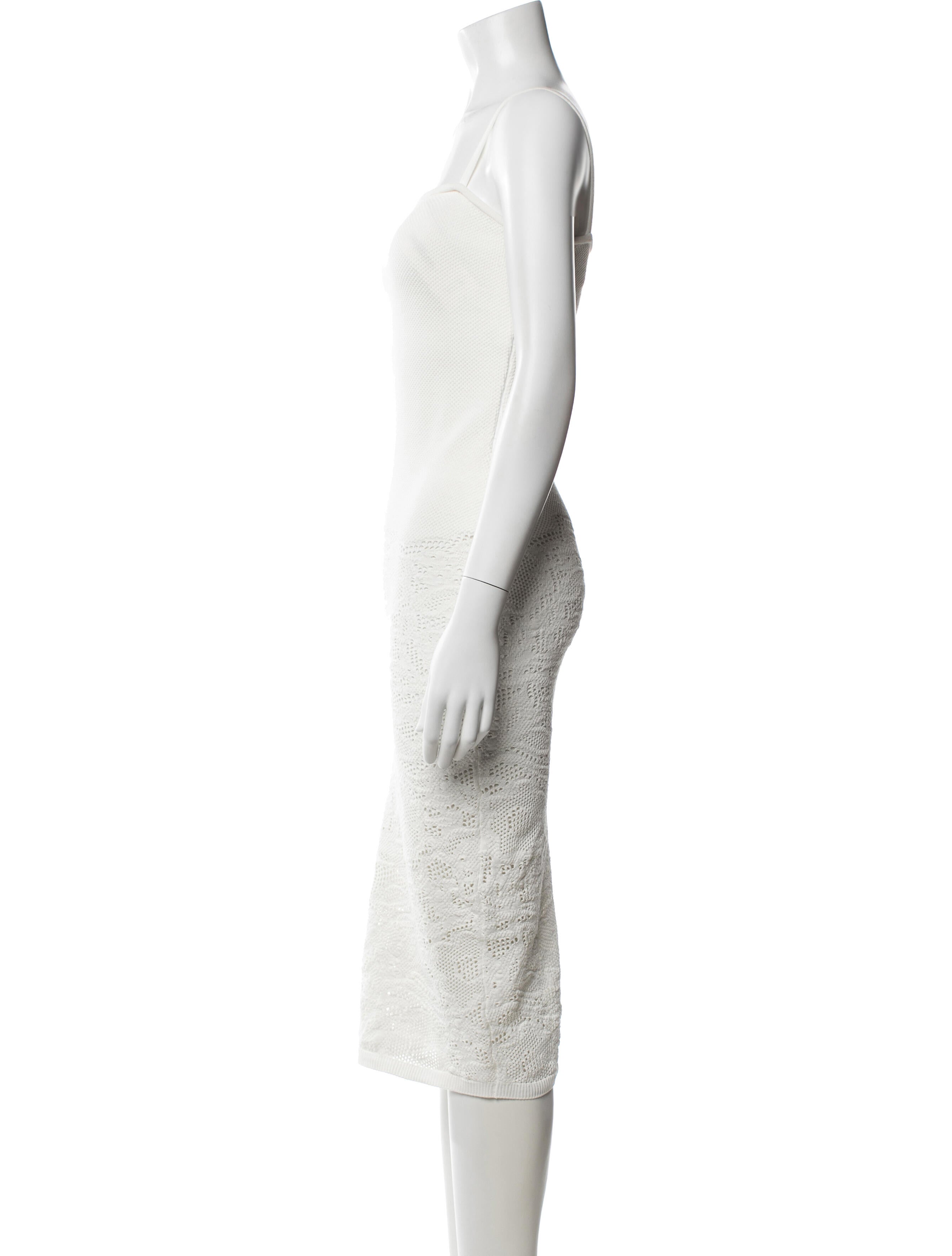 alaia lace midi dress Alaia White Cape Design Floral Lace Midi Dress