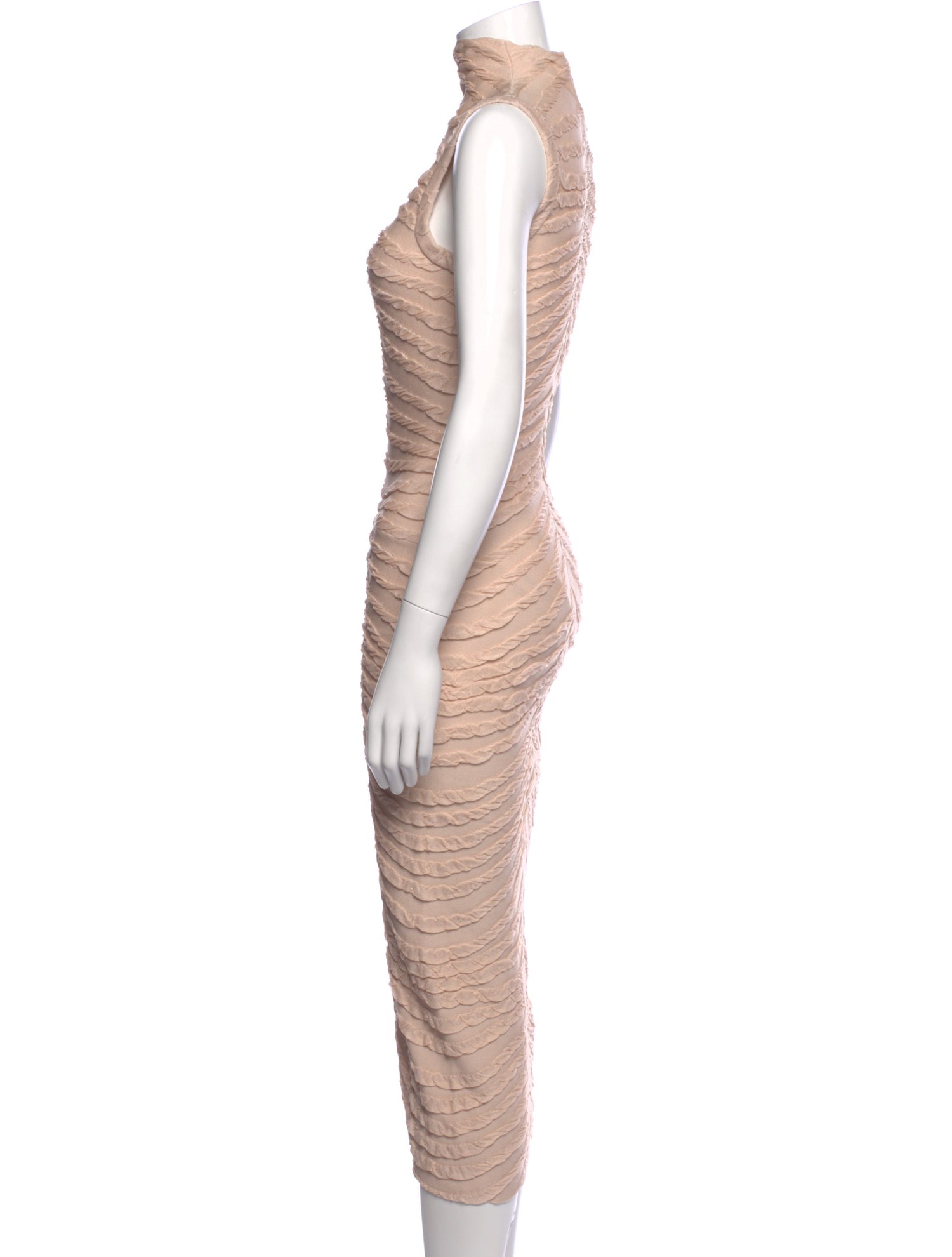 Alaïa Mock Neck Midi Length Dress