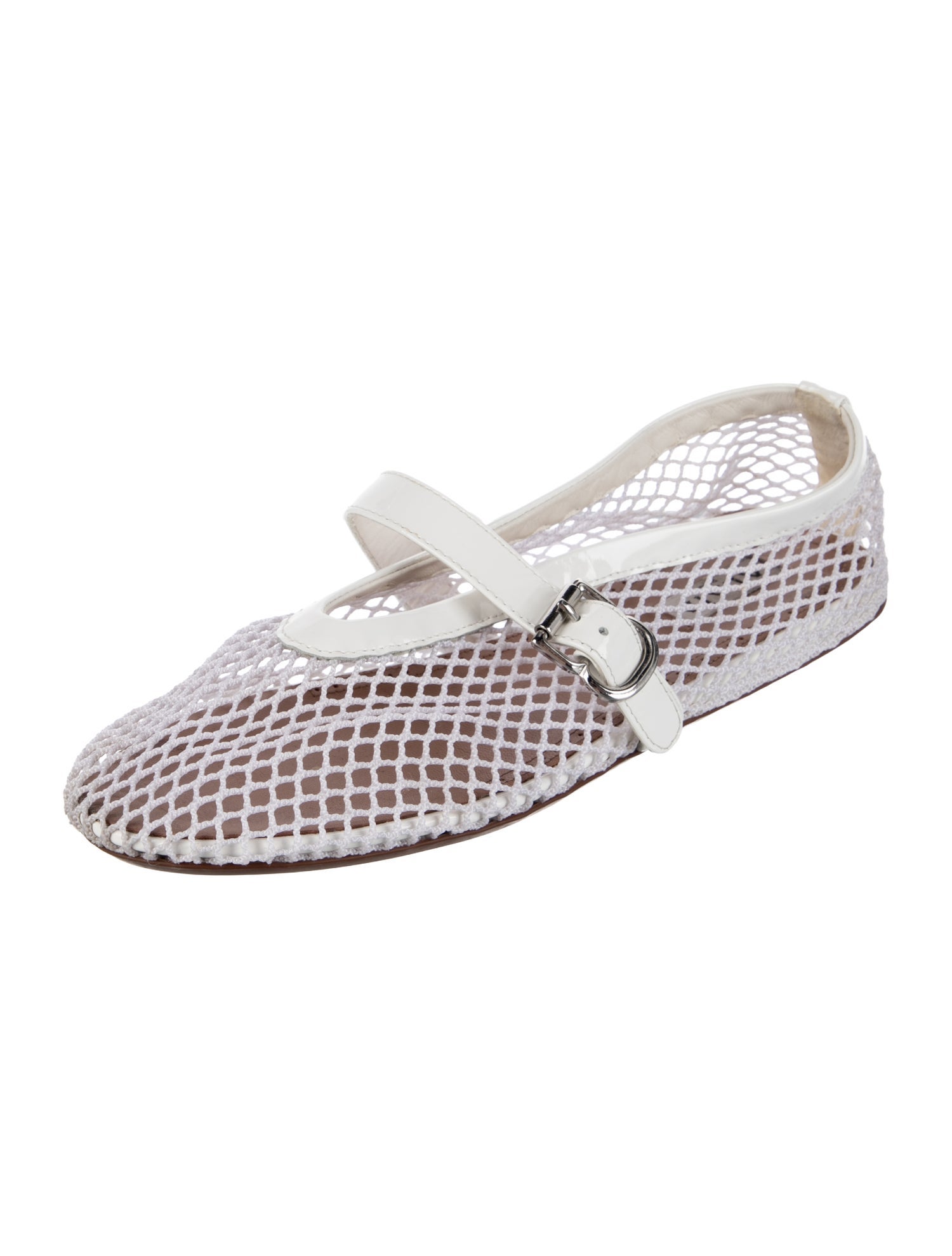 Alaïa Mesh Lace Pattern Mary Jane Flats