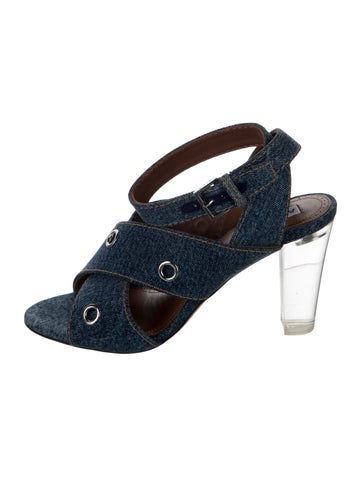 Pre-owned Alaïa Denim Sandals In Blue