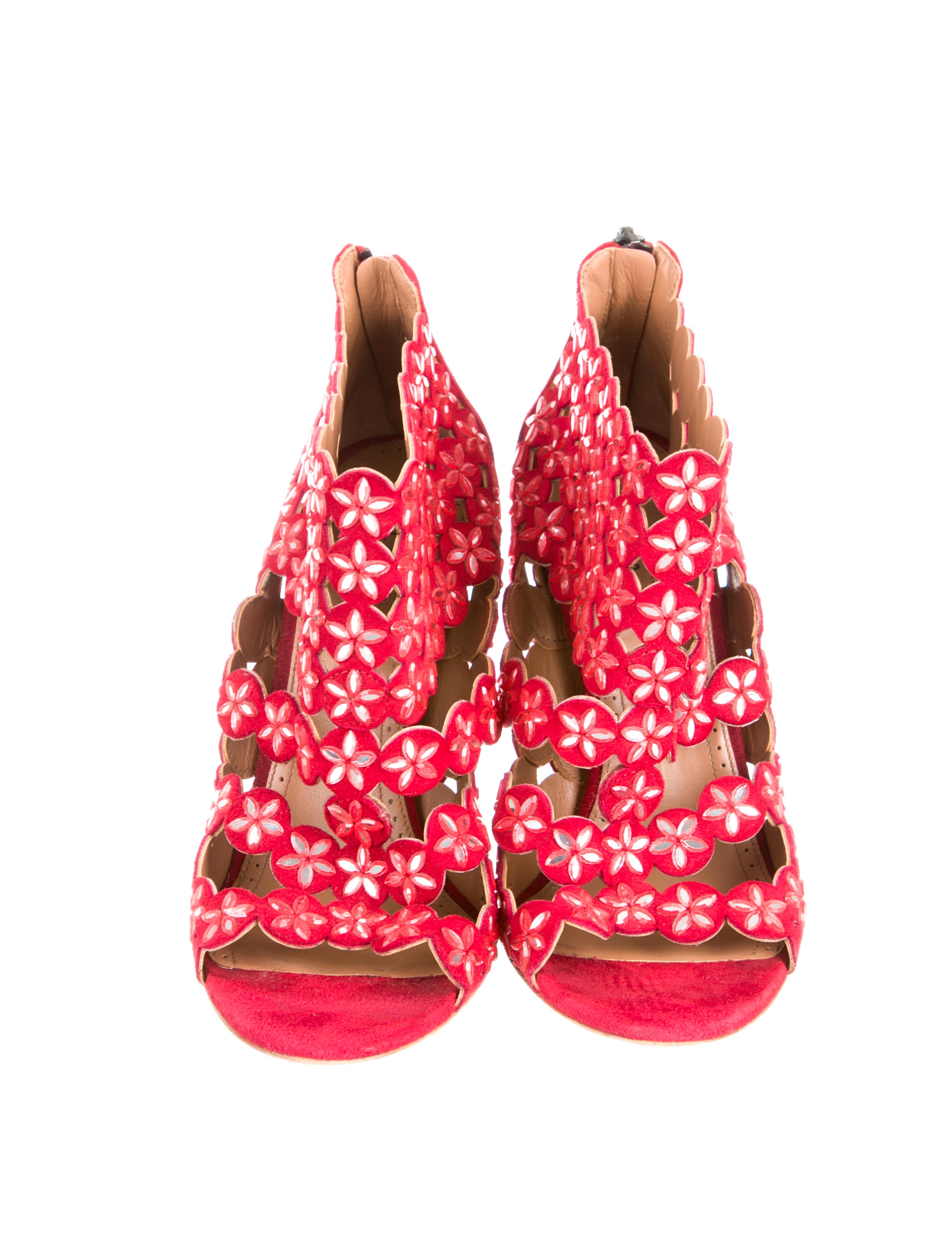 embellished suede sandals