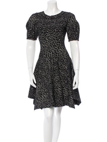 Alaïa Patterned Fit and Flare Dress w/ Tags