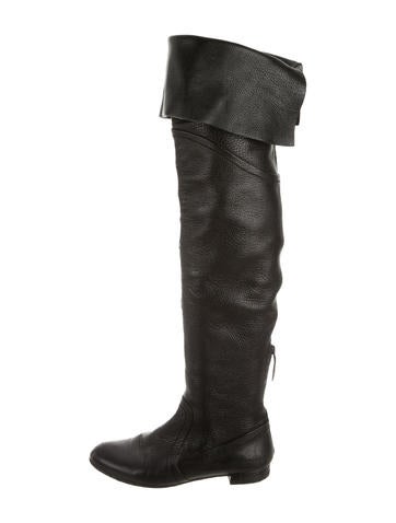 Alaïa Leather Over-The-Knee Boots