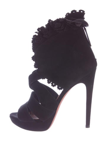 Alaïa Suede Platform Sandals