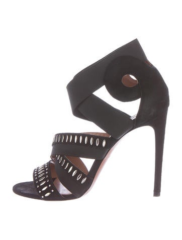 Alaïa Embellished Suede Sandals