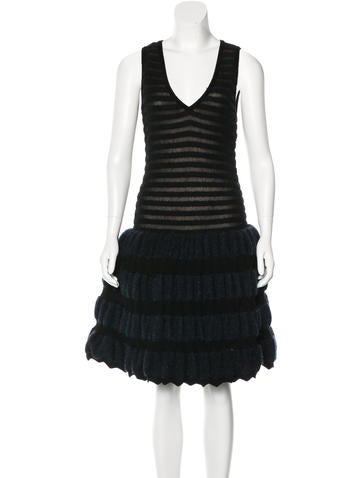 Alaïa Wool-Blend Fit & Flare Dress