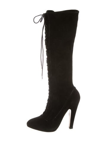 Alaïa Suede Lace-Up Boots