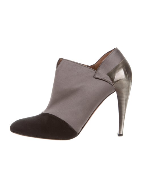 Alaïa Satin Colorblock Booties Black