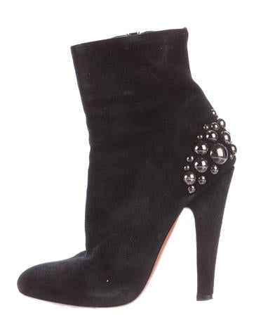 Alaïa Studded Suede Ankle Boots