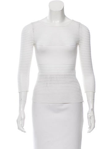 Alaïa Mesh Three-Quarter Sleeve Top