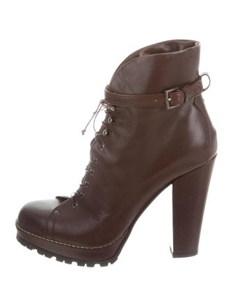 Alaïa Lace-Up Platform Ankle Boots