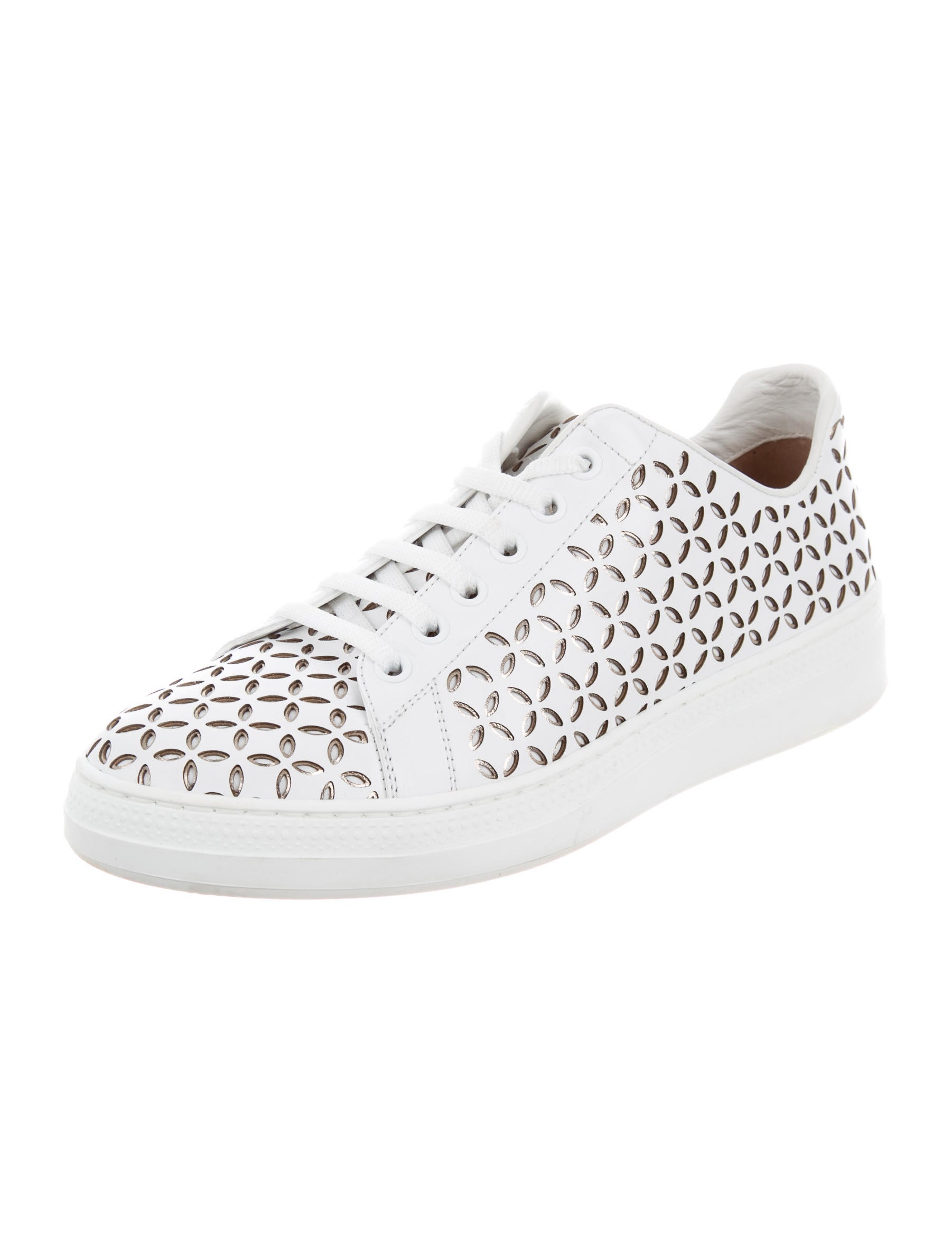 Alaïa 2017 Laser Cut Sneakers White Sneakers, Shoes AL231883 The