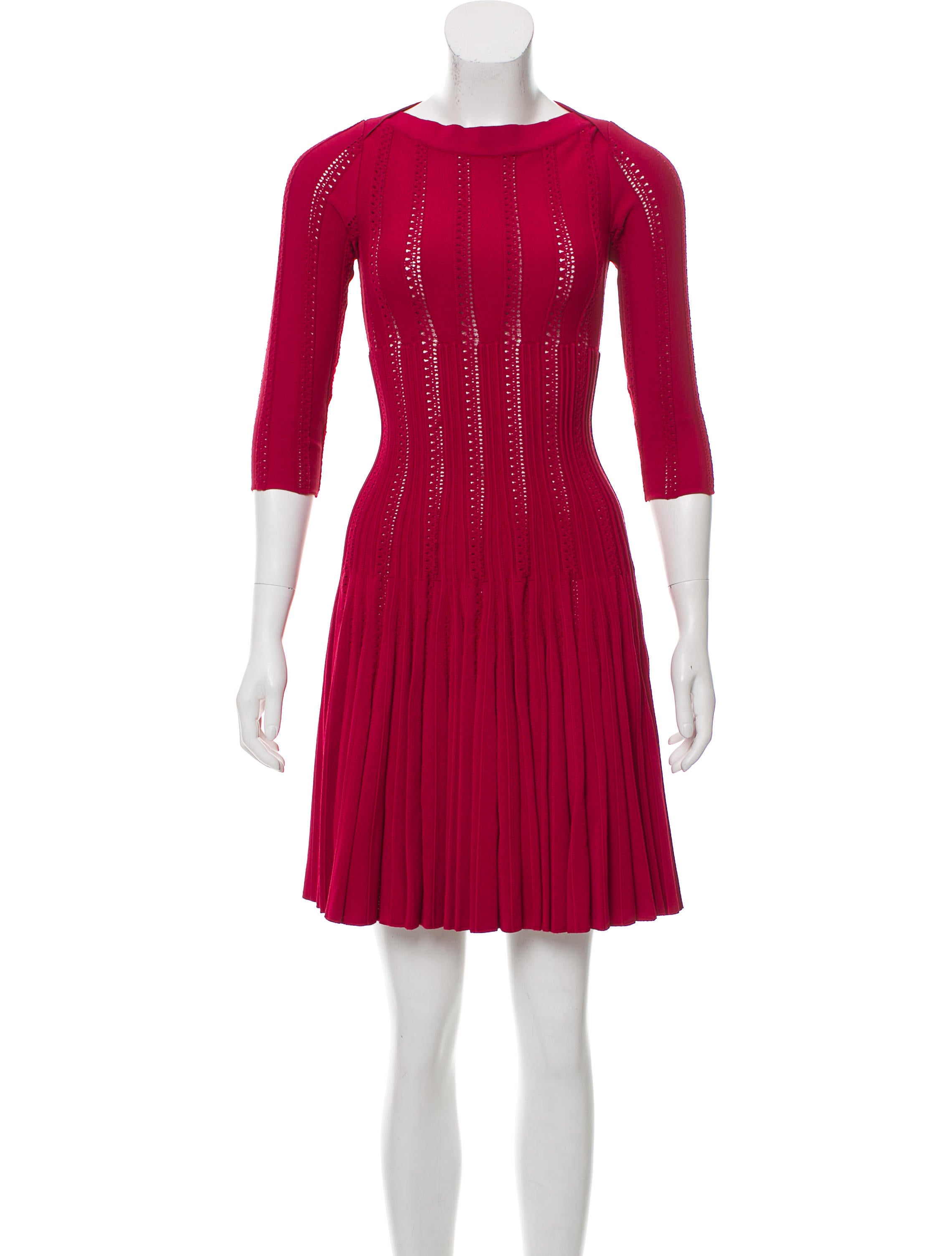 Alaïa Pleated Long Sleeve Dress
