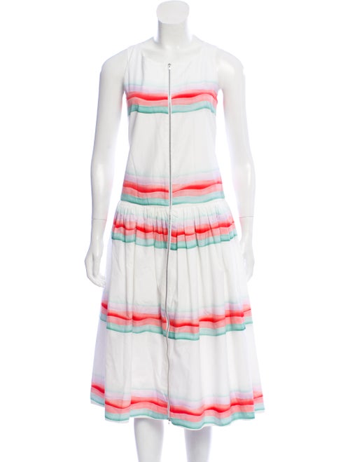 Alaïa Striped Sleeveless Dress White