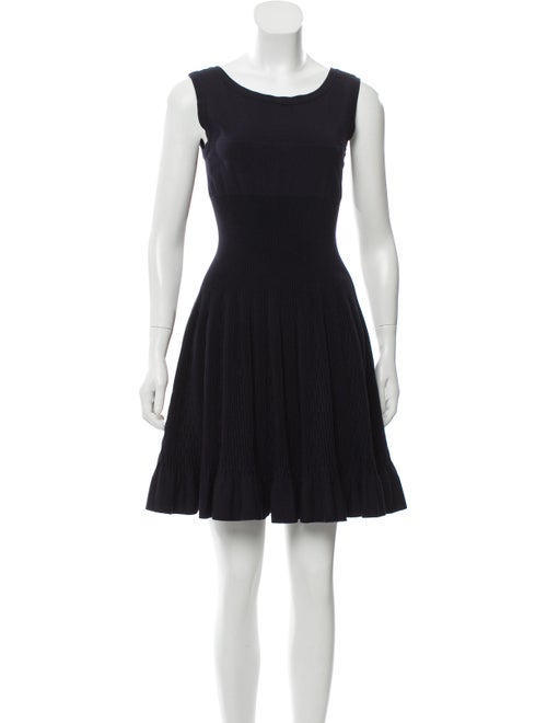 Alaïa Knit Fit and Flare Dress Black
