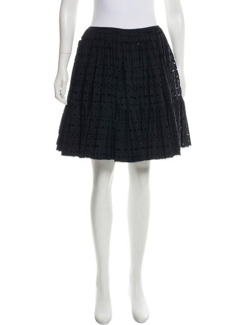 Alaïa Pleated Wool Skirt Black