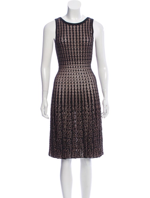 Alaïa Semi-Sheer Pleated Dress Black