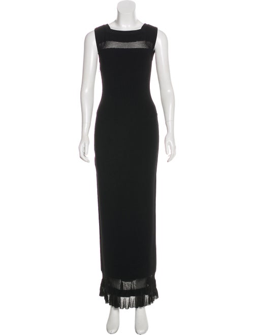 Alaïa Rib Knit Maxi Dress Black