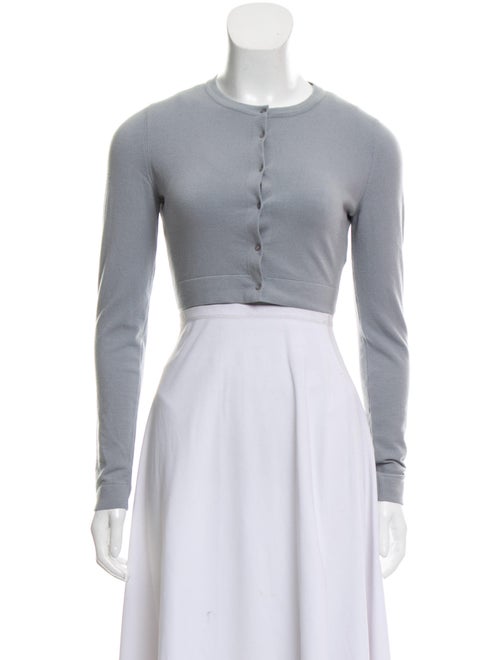 Alaïa Wool Cropped Cardigan Grey