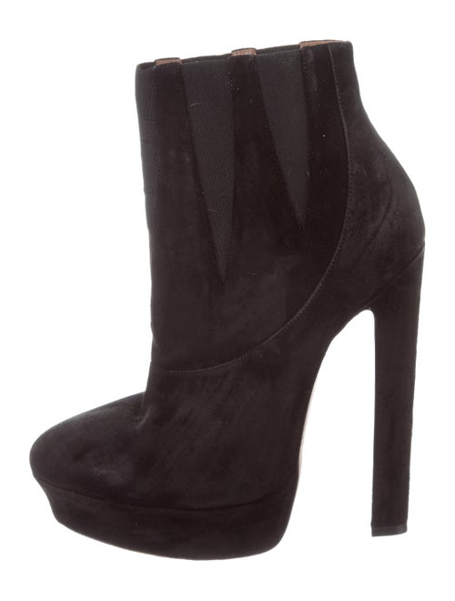 Alaïa Suede Platform Booties Black