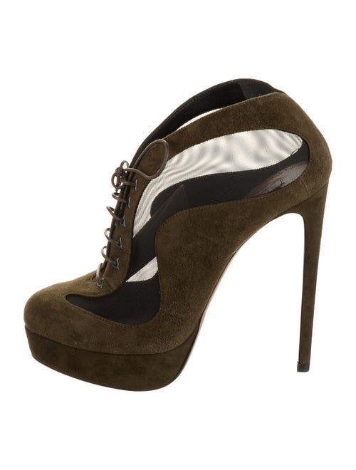 Alaïa Suede Ankle Boots Green