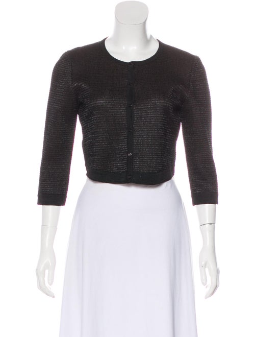 Alaïa Cropped Knit Cardigan Brown