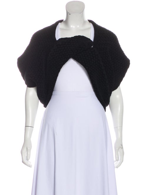 Alaïa Asymmetrical Short Sleeve Cardigan Black