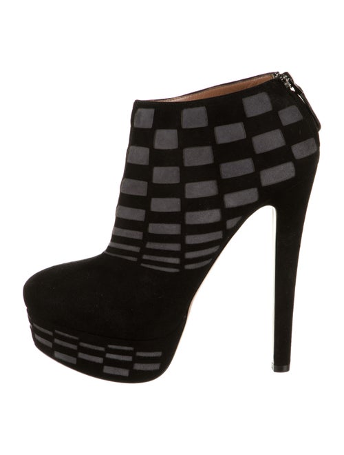 Alaïa Suede Platform Ankle Boots Black